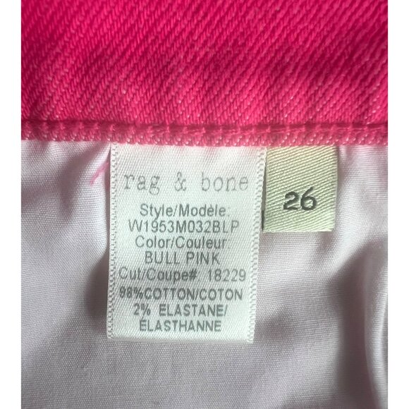 Rag & Bone Womens Bull Pink High-Rise Denim Jean Shorts  Size 26 - Picture 6 of 15
